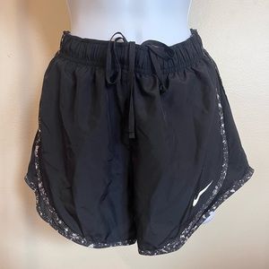 Nike black shorts with polka dots